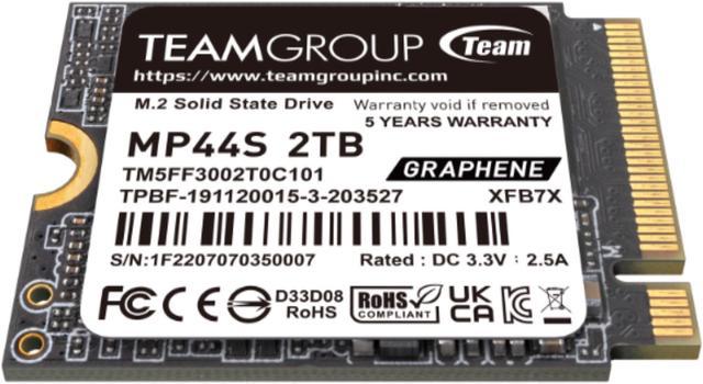 Team Group MP44S M.2 2230 2TB PCIe 4.0 x4 with NVMe Internal Solid