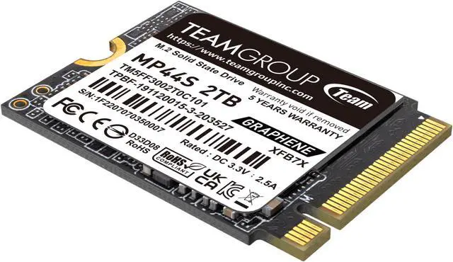 Alt view image 4 of 4 - Team Group MP44S M.2 2230 2TB PCIe 4.0 x4 with NVMe, STEAM Deck Compatible, Internal Solid State Drive (SSD) TM5FF3002T0C101
