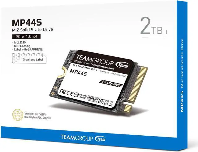 Alt view image 5 of 4 - Team Group MP44S M.2 2230 2TB PCIe 4.0 x4 with NVMe, STEAM Deck Compatible, Internal Solid State Drive (SSD) TM5FF3002T0C101