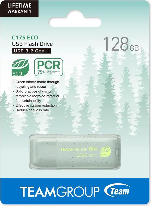 Alt view image 4 of 4 - TEAM 128GB C175 ECO USB 3.2 Gen 1 Net-Zero Flash Drive, Speed Up to 100MB/s (TC175ECO3128GG01)