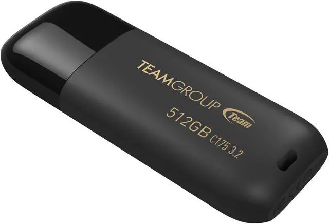 Alt view image 3 of 4 - TEAMGROUP C175 512GB USB 3.2 Gen 1 Flash Drive Rounded Streamlined Unibody Design Black Pearl Seamless Construction Matte and Glossy Finish, Speed Up to 100MB/s (TC1753512GB01)