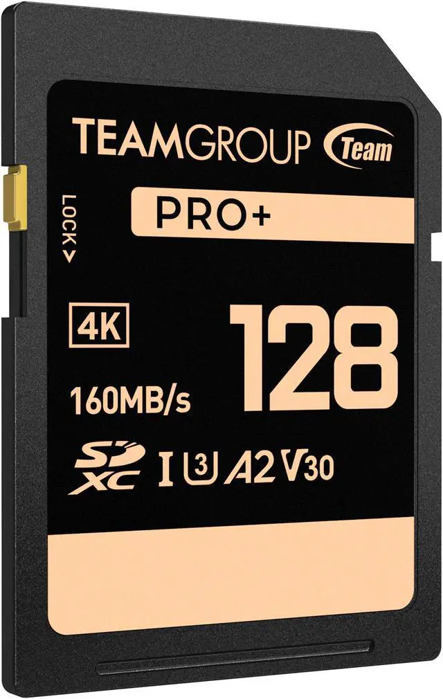Alt view image 2 of 3 - Team Group 128GB PRO+ SDXC U3 V30 A2 4K SD Card, Read/Write Speed Up to 160/90MB/s (TESDXC128GIV3001)