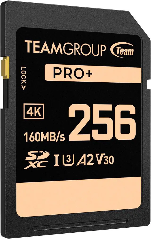 Alt view image 2 of 3 - Team Group 256GB PRO+ SDXC U3 V30 A2 4K SD Card, Read/Write Speed Up to 160/90MB/s (TPPSDX256GIA2V3001)