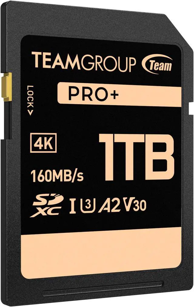 Alt view image 2 of 3 - Team Group 1TB PRO+ SDXC U3 V30 A2 4K SD Card, Read/Write Speed Up to 160/90MB/s (TPPSDX1TIA2V3001)