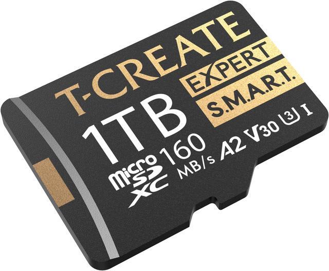 Alt view image 3 of 3 - TEAMGROUP 1TB T-Create Expert S.M.A.R.T Monitored A2 microSDXC UHSI-I/U3 V30 4K High speed memory card with adapter, Compatible with GoPro, Insta360, Speed up to 160MB/s (TTCS1TIA2V3003)