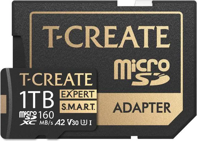 Alt view image 4 of 3 - TEAMGROUP 1TB T-Create Expert S.M.A.R.T Monitored A2 microSDXC UHSI-I/U3 V30 4K High speed memory card with adapter, Compatible with GoPro, Insta360, Speed up to 160MB/s (TTCS1TIA2V3003)