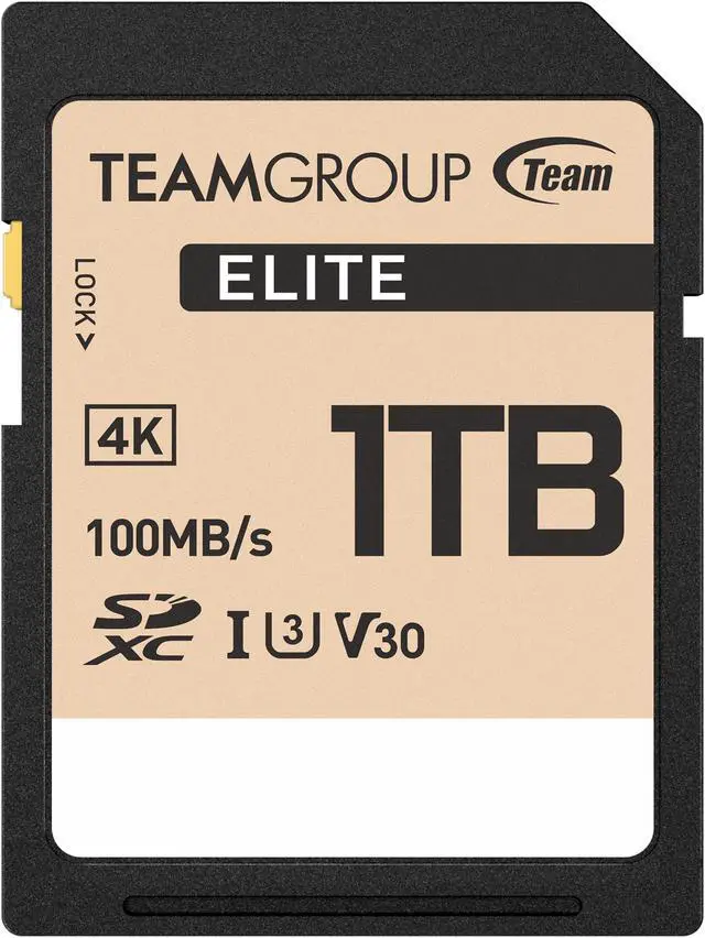 Main image of Team Group 1TB Elite 4K SD Card UHS-I U3 V30 Read/Write Speed Up to 100/90MB/s (TESDXC1TIV30P69)