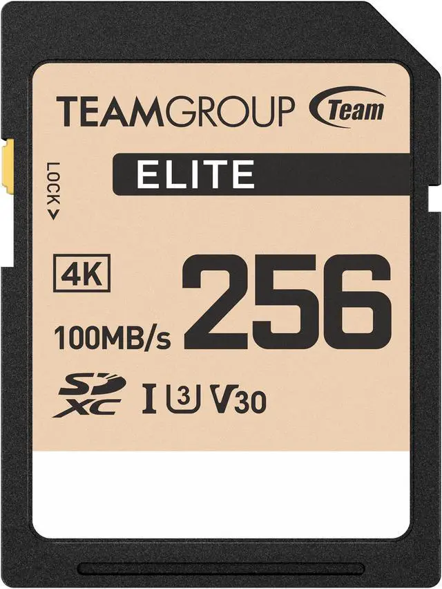 Main image of Team Group 256GB Elite 4K SD Card UHS-I U3 V30 Read/Write Speed Up to 100/50MB/s (TESDXC256GIV3069)