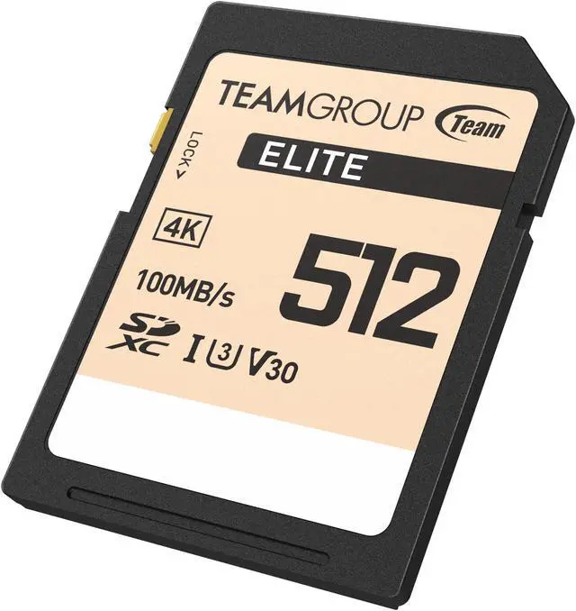 Alt view image 2 of 4 - Team Group 512GB Elite 4K SD Card UHS-I U3 V30 Read/Write Speed Up to 100/90MB/s (TESDXC512GIV30P69)