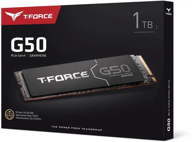 Alt view image 4 of 4 - Team Group T-FORCE G50 M.2 2280 1TB PCIe 4.0 x4 with NVMe 1.4 TLC Internal Solid State Drive (SSD) TM8FFE001T0C129