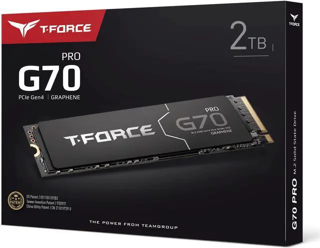 Alt view image 5 of 4 - Team Group T-FORCE G70 PRO Graphene M.2 2280 2TB PCIe 4.0 x4 with NVMe 1.4 TLC Internal Solid State Drive (SSD) TM8FFH002T0C129