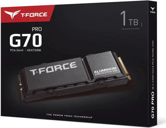 Alt view image 5 of 4 - Team Group T-FORCE G70 PRO (Aluminum) M.2 2280 1TB PCIe 4.0 x4 with NVMe 1.4 TLC Internal Solid State Drive (SSD) TM8FFH001T0C128