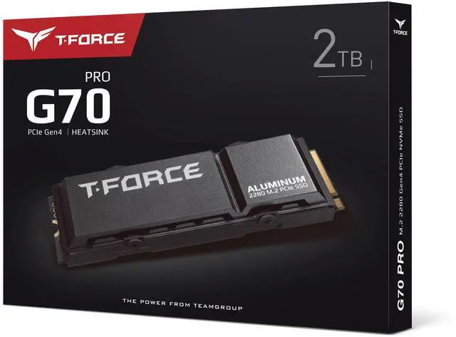 Alt view image 5 of 4 - Team Group T-FORCE G70 PRO (Aluminum) M.2 2280 2TB PCIe 4.0 x4 with NVMe 1.4 TLC Internal Solid State Drive (SSD) TM8FFH002T0C128