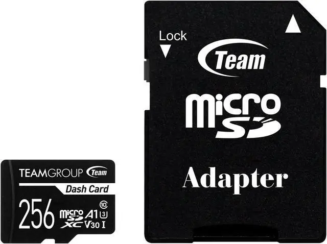 Alt view image 3 of 4 - Team 256GB Dash Card microSDXC UHS-I/U1 Class 10 Memory Card with Adapter, Compatible for cams, Speed Up to 100MB/s (TDUSDX256GUHS03)