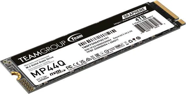 Alt view image 3 of 4 - TEAMGROUP MP44Q 4TB PCIe Gen4 x4 M.2 2280 SSD Laptop & Desktop & NUC & NAS compatible, Speed up to 7400MB/s (TM8FFD004T0C101)