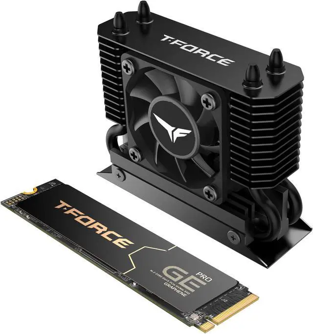 Alt view image 2 of 6 - Team Group T-FORCE GE PRO M.2 2280 4TB PCIe Gen 5.0x4 with DRAM CACHE with NVMe 2.0 3D NAND Internal Solid State Drive (SSD) with AirFlow 1 TM8FG3004T0C133