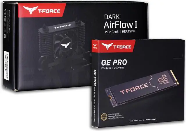 Alt view image 3 of 3 - Team Group T-FORCE GE PRO M.2 2280 2TB PCIe Gen 5.0x4 with NVMe 2.0 3D NAND Internal Solid State Drive (SSD) with AirFlow I (TM8FG3002TTC133)