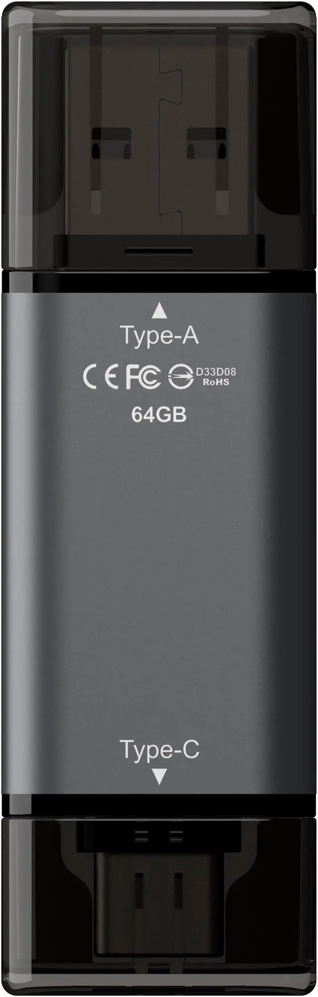 Alt view image 3 of 5 - Team 64GB X1 USB 3.2 Gen1 2-in-1 Type-A and Type-C Flash Drives, Speed Up to 100MB/s (TX1364GB01)