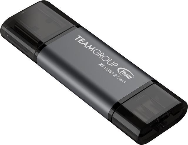 Alt view image 3 of 5 - Team 128GB X1 USB 3.2 Gen1 2-in-1 Type-A and Type-C Flash Drives, Speed Up to 100MB/s (TX13128GB01)