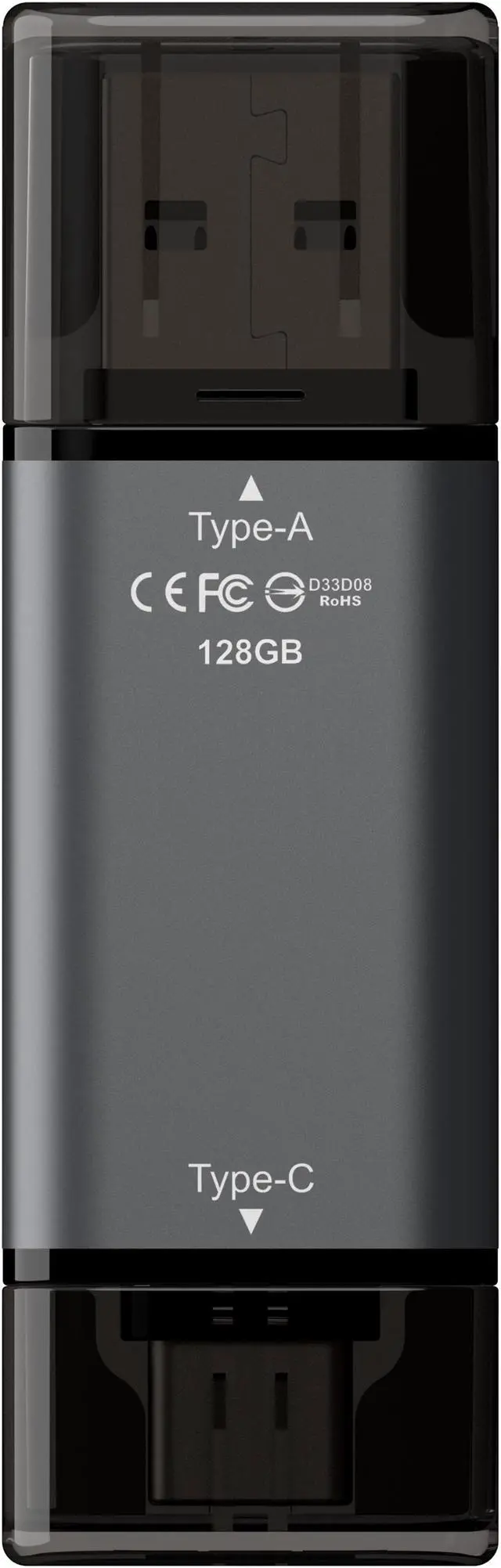 Alt view image 4 of 5 - Team 128GB X1 USB 3.2 Gen1 2-in-1 Type-A and Type-C Flash Drives, Speed Up to 100MB/s (TX13128GB01)