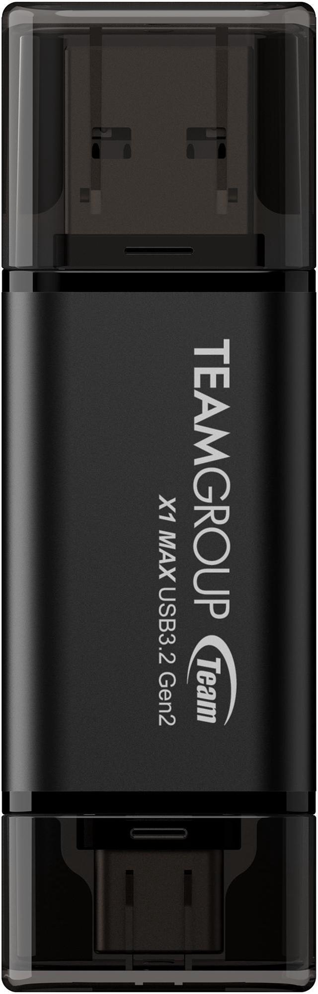 Alt view image 3 of 5 - TEAM X1 MAX DRIVE 512GB BLACK USB 3.2 Gen2 External Solid State Flash Drive, Dual Interface Type-C and Type-A, Compatible with Smartphone/ Tablet/ PC/ Chromebook, Speed Up to 1000MB/s (TX1MAX3512GB01)
