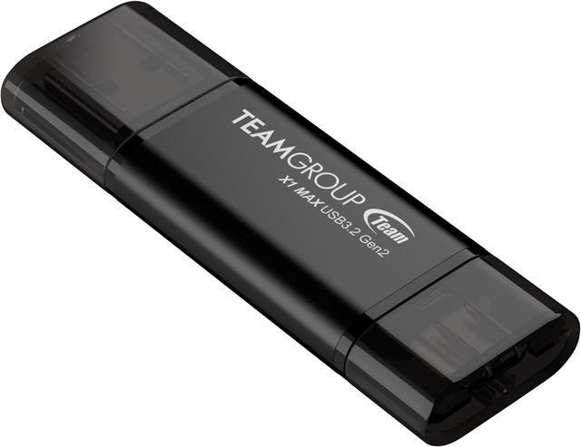 Alt view image 4 of 5 - TEAM X1 MAX DRIVE 512GB BLACK USB 3.2 Gen2 External Solid State Flash Drive, Dual Interface Type-C and Type-A, Compatible with Smartphone/ Tablet/ PC/ Chromebook, Speed Up to 1000MB/s (TX1MAX3512GB01)