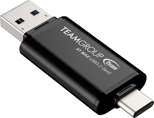 Main image of TEAM X1 MAX DRIVE 512GB BLACK USB 3.2 Gen2 External Solid State Flash Drive, Dual Interface Type-C and Type-A, Compatible with Smartphone/ Tablet/ PC/ Chromebook, Speed Up to 1000MB/s (TX1MAX3512GB01)