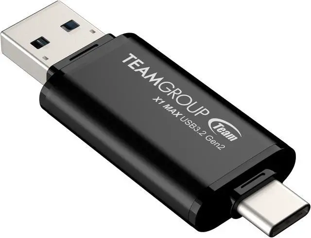 Main image of TEAM X1 MAX DRIVE 1TB BLACK USB 3.2 Gen2 External Solid State Flash Drive, Dual Interface Type-C and Type-A, Compatible with Smartphone/ Tablet/ Laptop/ PC/ Chromebook, Speed Up to 1000MB/s (TX1MAX31TBB01)