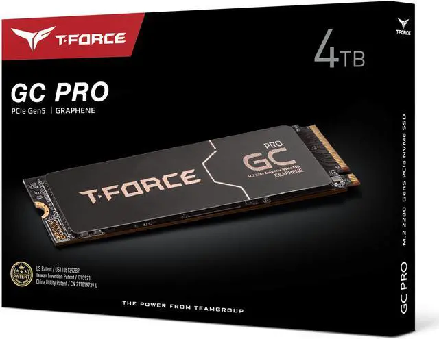Alt view image 5 of 5 - Team Group T-FORCE GC PRO M.2 2280 4TB PCIe Gen 5.0x4 with DRAM CACHE with NVMe 2.0 3D NAND Internal Solid State Drive (SSD) TM8FFL004T0C129
