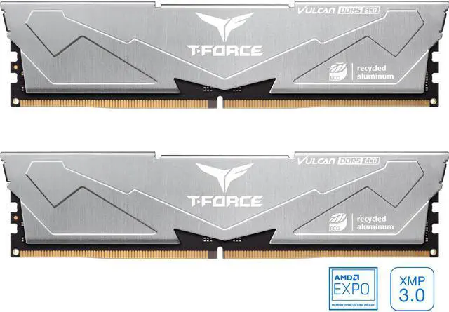 Main image of Team T-Force Vulcan ECO 32GB (2 x 16GB) 288-Pin PC RAM DDR5 6000 (PC5 48000) Desktop Memory Model FLESD532G6000HC30DC01