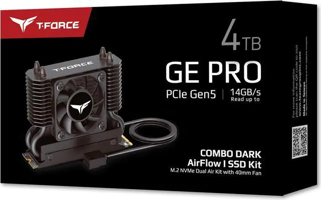 Alt view image 6 of 6 - Team Group T-FORCE GE PRO M.2 2280 4TB PCIe Gen 5.0x4 with DRAM CACHE with NVMe 2.0 3D NAND Internal Solid State Drive (SSD) with AirFlow 1 TM8FG3004T0C133