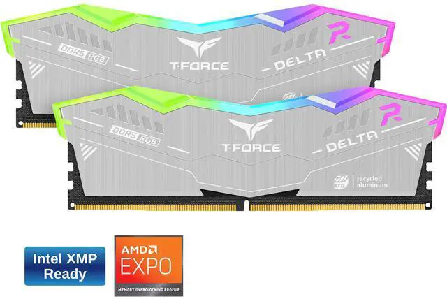 Main image of Team T-Force Delta ECO 32GB (2 x 16GB) 288-Pin PC RAM DDR5 6400 (PC5 51200) Desktop Memory Model FF2D532G6400HC38GDC01