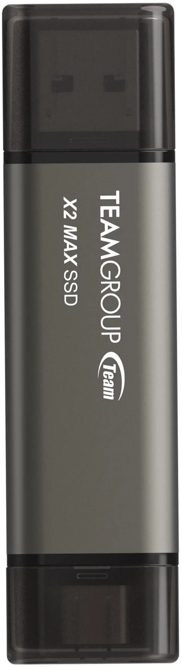 Alt view image 3 of 4 - TEAM X2 MAX DRIVE 1TB Titanium USB 3.2 Gen2 External Solid State Flash Drive, Dual Interface Type-C and Type-A, Compatible with Smartphone/Tablet/Laptop/PC/Chromebook, Speed Up to 1000MB/s (TX2MAX31TBT01)