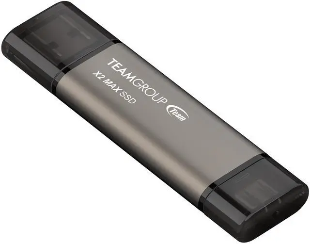 Alt view image 4 of 4 - TEAM X2 MAX DRIVE 1TB Titanium USB 3.2 Gen2 External Solid State Flash Drive, Dual Interface Type-C and Type-A, Compatible with Smartphone/Tablet/Laptop/PC/Chromebook, Speed Up to 1000MB/s (TX2MAX31TBT01)