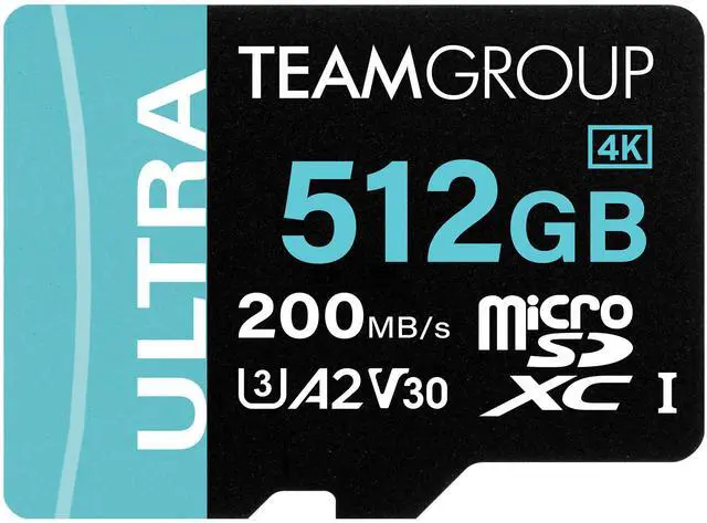 Main image of Team 512GB Ultra-Fast microSDXC UHS-I/U3 Memory Card with Adapter, compatible with Nintendo-Switch, Steam Deck, and ROG Ally, Speed Up to 200MB/s (TULMSDX512GIA2V3022503)