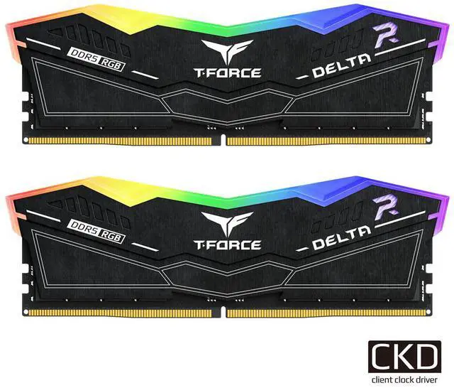 Main image of Team Group T-Force Delta RGB DDR5 48GB (2 x 24GB) 288-Pin CUDIMM DDR5 9600 (PC5 76800) Desktop Memory Model FF3D548G9600HC44DC-CU01