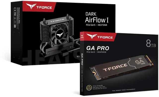 Alt view image 3 of 4 - Team Group T-FORCE GA PRO M.2 2280 8TB PCIe Gen5.0x4 with NVMe DRAM CACHE 3D NAND Internal Solid State Drive (SSD) with AirFlow 1 TM8FGL008TTC133