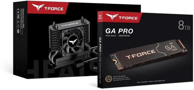 Alt view image 4 of 4 - Team Group T-FORCE GA PRO M.2 2280 8TB PCIe Gen5.0x4 with NVMe DRAM CACHE 3D NAND Internal Solid State Drive (SSD) with AirFlow 1 TM8FGL008TTC133