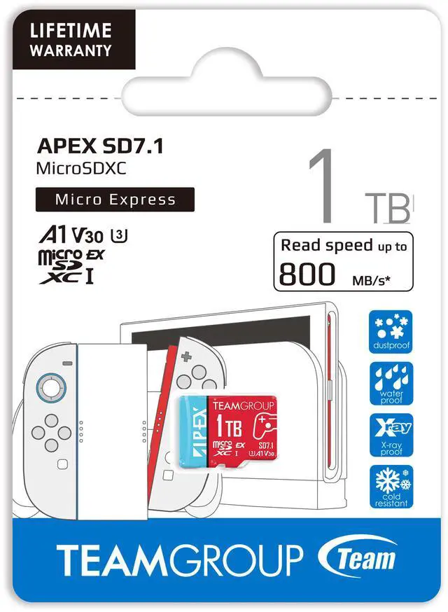 Alt view image 3 of 3 - Team 1TB Ultra-Fast microSDXC UHS-I/U3 Memory Card with Adapter, compatible with Nintendo-Switch, Steam Deck, and ROG Ally, Speed Up to 800MB/s (TAPMSDE1TIV30A102)