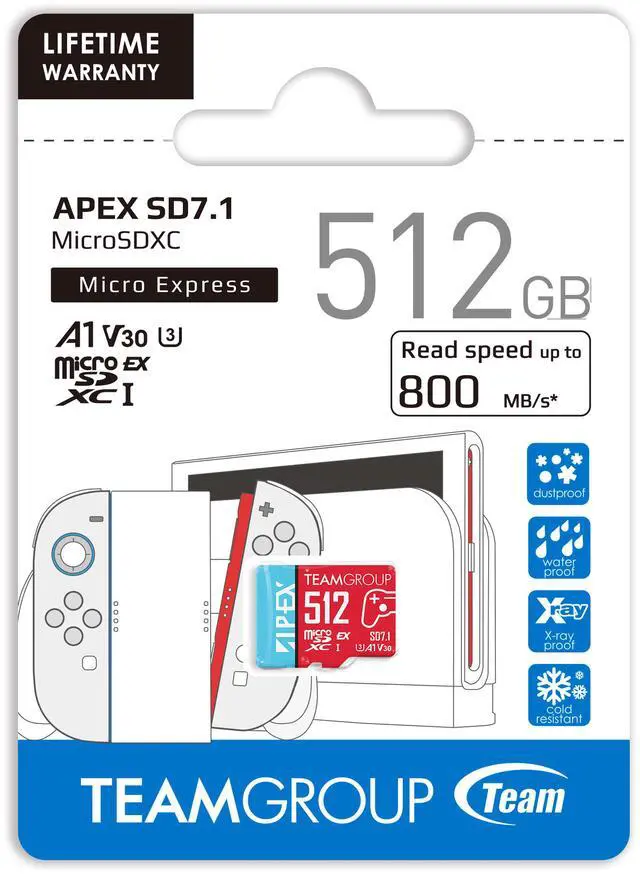 Alt view image 3 of 3 - Team Group microSD Express Card – 512GB for Nintendo Switch 2, Steam Deck, and ROG Ally (TAPMSDE512GIV30A102)