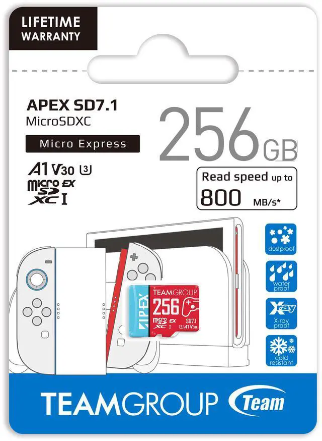 Alt view image 3 of 3 - Team Group microSD Express Card – 256GB for Nintendo Switch 2, Steam Deck, and ROG Ally (TAPMSDE256GIV30A102)