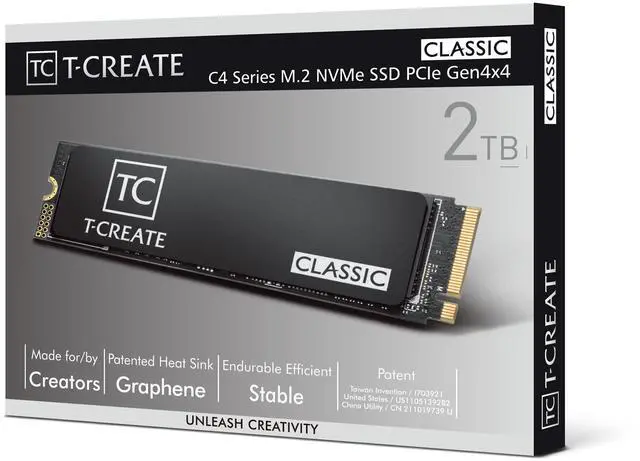 Alt view image 6 of 6 - TEAMGROUP T-Create Classic C47 2TB Gen4 PCIe 2280 NVMe Internal SSD-TM8FFC002T0C129
