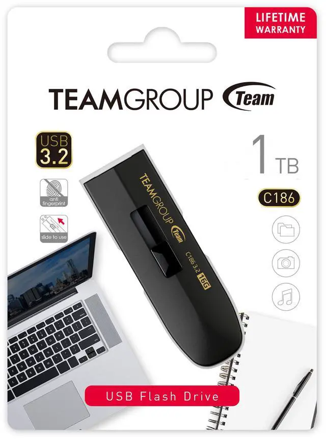 Alt view image 4 of 4 - Team Group 1TB C186 USB 3.2 Gen 1 Flash Drive (TC18631TBB01)