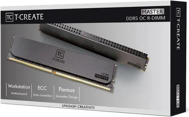 Alt view image 6 of 6 - Team T-Create Master 96GB (4 x 24GB) ECC Registered DDR5 6400 (PC5 51200) Server Memory Model MASTER DDR5 WORKSTATION MEMORY BLACK