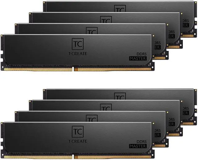 Main image of Team T-Create Master 192GB (8 x 24GB) ECC Registered DDR5 6400 (PC5 51200) Server Memory Model MASTER DDR5 WORKSTATION MEMORY BLACK