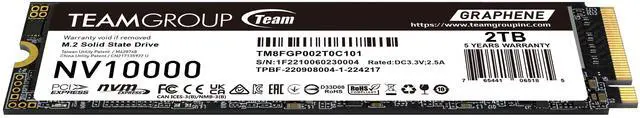Alt view image 2 of 4 - TEAMGROUP NV10000 2TB Gen4 PCIe 2280 NVMe Internal SSD-TM8FGP002T0C101