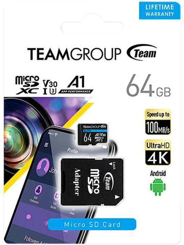 Alt view image 5 of 5 - Team 10 Pack Elite 64GB microSDXC A1 Card Model TEAUSDX64GIV30A103