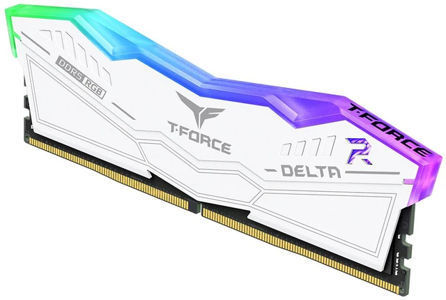 Alt view image 4 of 4 - Team T-Force Delta RGB (1x16GB) 16GB 288-Pin PC RAM DDR5 6000 (PC5 48000) Desktop Memory Model FF4D516G6000HC38A01 White CL38