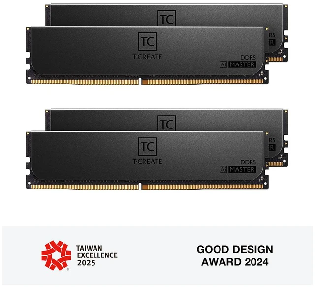 Alt view image 3 of 7 - TEAMGROUP CTCMD5256G6000HC32FQC01 T-Create Master DDR5 Workstation Memory Black 256GB(4x64GB) 6000MHz CL32