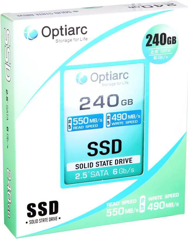 Alt view image 3 of 3 - Optiarc 2.5" 240GB SATA III 3D NAND Internal Solid State Drive (SSD) OPT240S325-R
